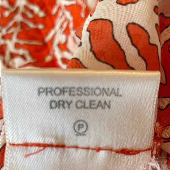 Tory Burch Coral Red and Cream Coral Pattern Tunic - Picture 10 of 11